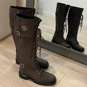 Harley-Davidson Women's Dark Brown Lace-Up Boots